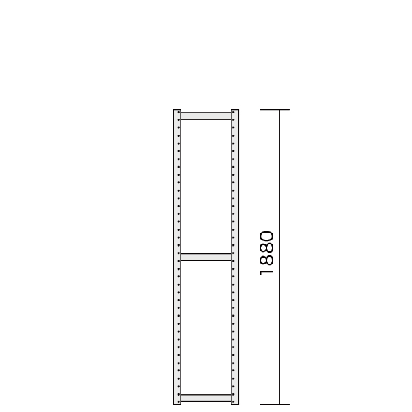 S-RACKサイドフレーム D450 H1880ブラック