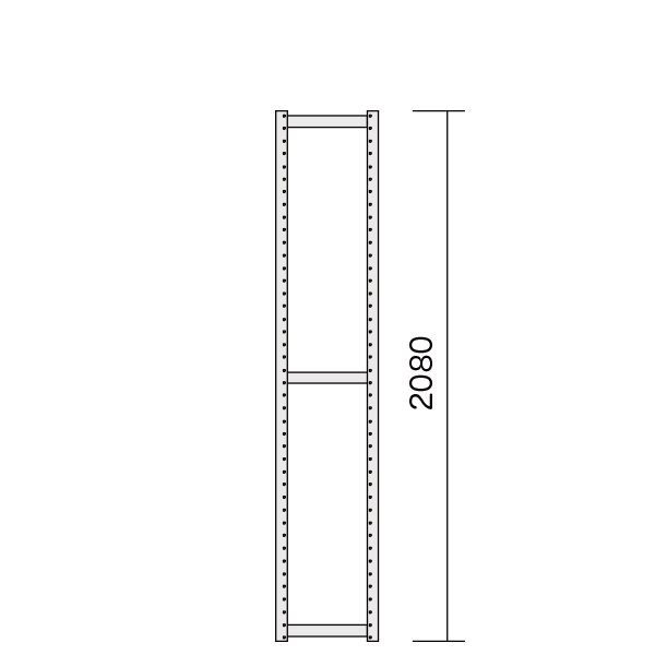 S-RACKサイドフレーム D450 H2080ブラック