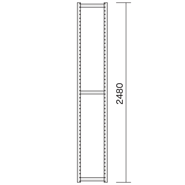 S-RACKサイドフレームD450 H2480無塗装