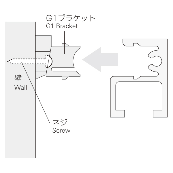 コレダーラインG-1レール （軽量用） 3m　店舗用品　展示用品 3枚目