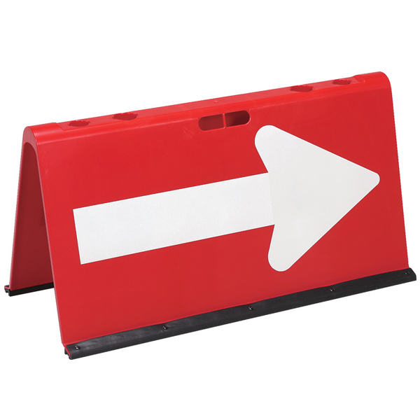 山型方向板(矢印反射) 赤/白矢印　店舗用品　ロードサイン　安全用品・標識　バリケード看板