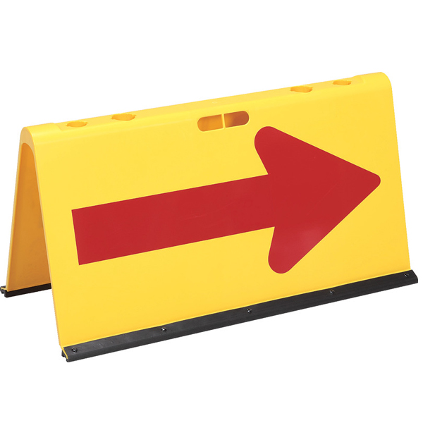 山型方向板(矢印反射) 黄/赤矢印　店舗用品　ロードサイン　安全用品・標識　バリケード看板