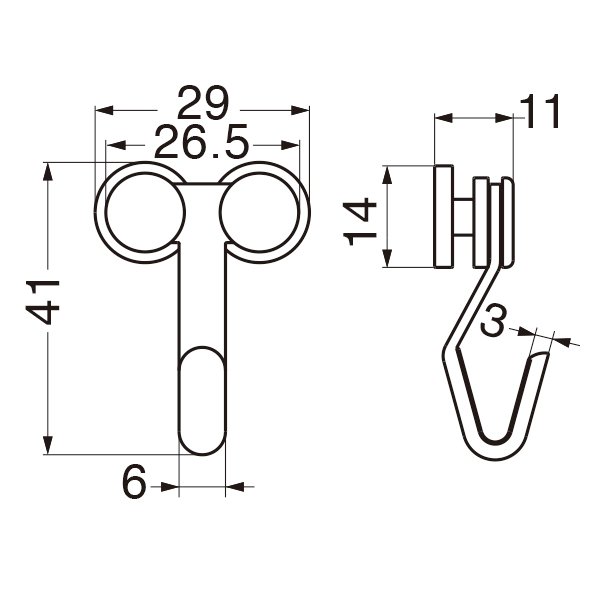 可動フックB ブロンズ B1046　店舗用品　展示用品 2枚目