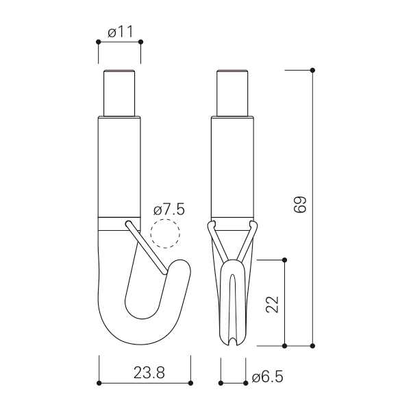 セフティーNハンガーセットA φ2.0mm 1.5m　店舗用品　展示用品 2枚目