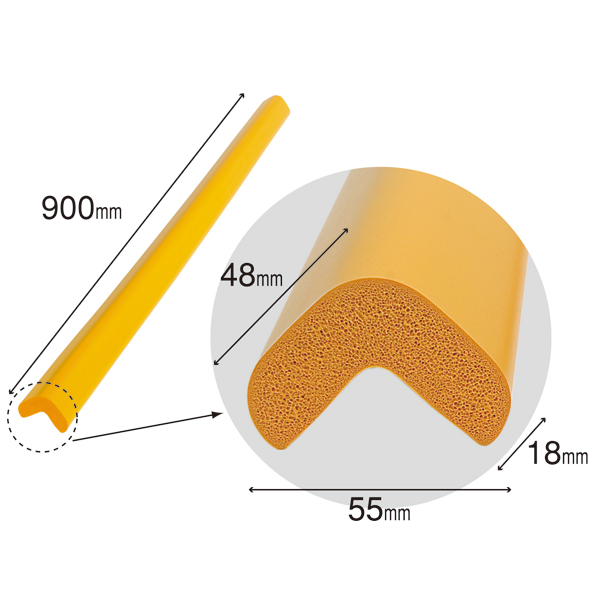 安心クッション L字型90cm 大 ブラウン　店舗用品　バックヤード備品　安全用品　コーナーガード 2枚目