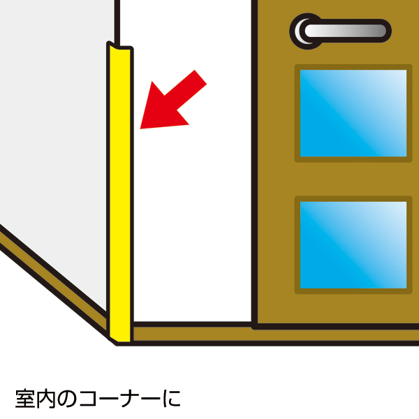 安心クッション L字型90cm 小 グリーン　店舗用品　バックヤード備品　安全用品　コーナーガード 3枚目