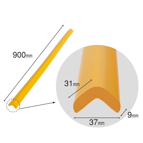 安心クッション L字型90cm 小 ライトグレー　店舗用品　バックヤード備品　安全用品　コーナーガード 2枚目