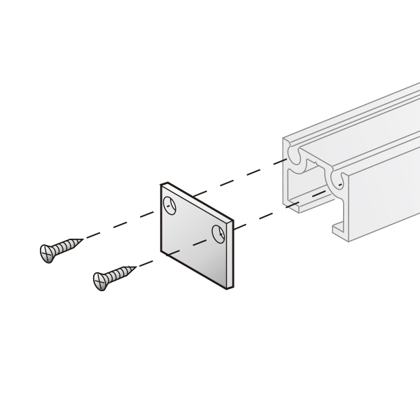 CR-1C レールキャップ シルバー　店舗用品　展示用品