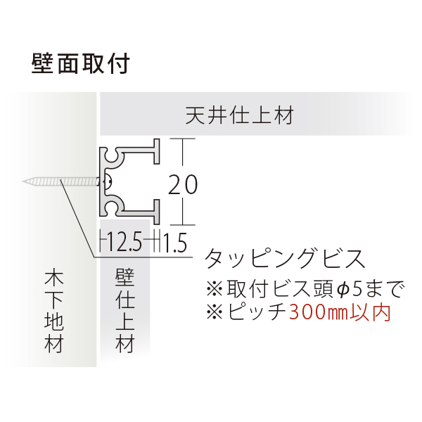 ピクチャーレール PR-1N L3000 ホワイト　店舗用品　展示用品 4枚目