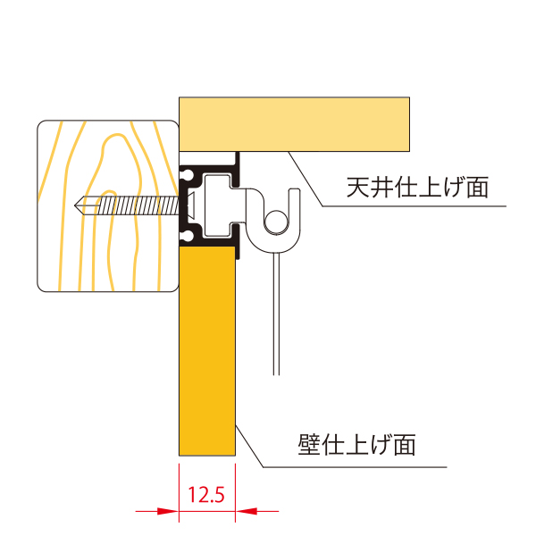 C型レール タイプ2 ブラック L3000　店舗用品　展示用品 4枚目