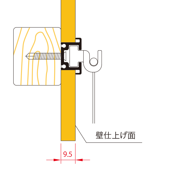 C型レール タイプ3 ブラック L2100　店舗用品　展示用品 5枚目