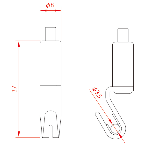 レール用パーツ フックタイプ PR-H1　店舗用品　展示用品 2枚目