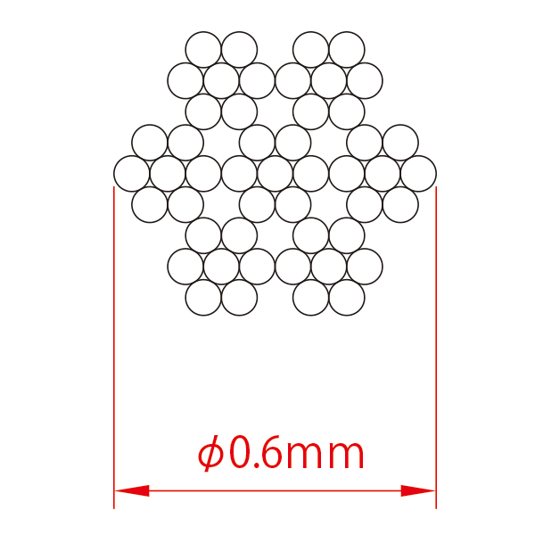 軽量専用ワイヤー(片ボール)φ0.6 L1500　店舗用品　展示用品 2枚目