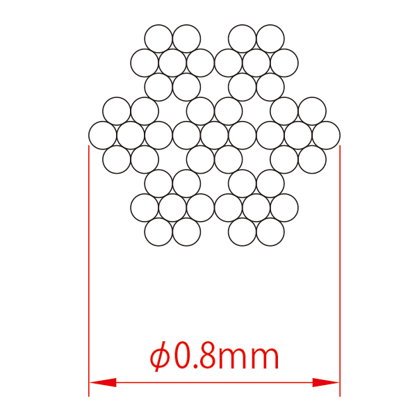 軽量専用ワイヤー(片ボール)φ0.8 L2000　店舗用品　展示用品 2枚目