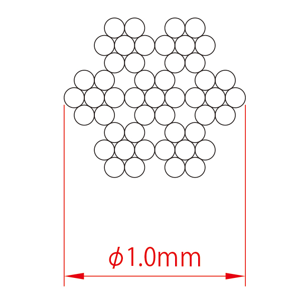 軽量専用ワイヤー(片ボール)φ1.0 L2000　店舗用品　展示用品 2枚目