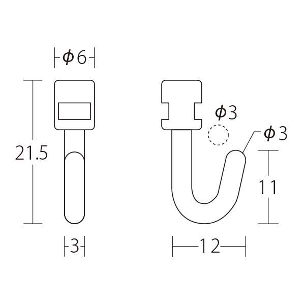 PR-KSF2 レールフック先付タイプ　店舗用品　展示用品 2枚目