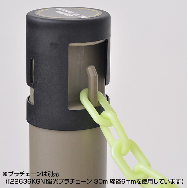 カラープラポールセット キャップロック付き（黒）+ポール（グレー）+注水ベース（黒）　店舗用品　安全用品・標識　駐車場　仕切り 2枚目