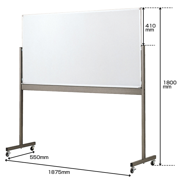 片面固定脚付ホワイトボード 1800×900　店舗用品　バックヤード備品　マグネットボード　ホーロー　掲示板　会議