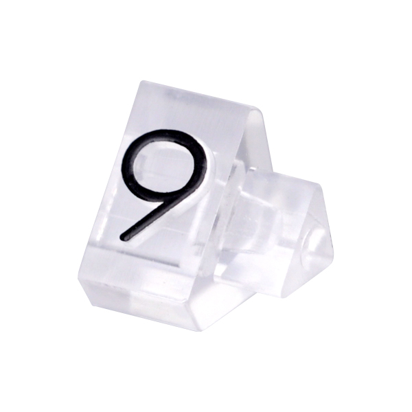 ニュープライスキューブ補充用単品M用 透明/黒文字 9  プライス表示 価格表示 4枚目