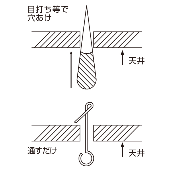 ラクラクフック (10本入)　販促POP　天吊り用品・タペストリーバー　天吊取付・金具・チェーン・リング 3枚目