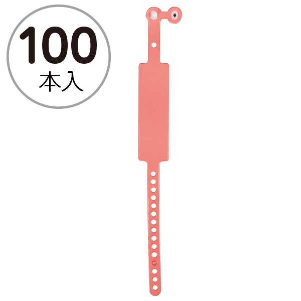 新パスバンド (100本入) レッド　店舗用品　運営備品　イベント用品　パスケース