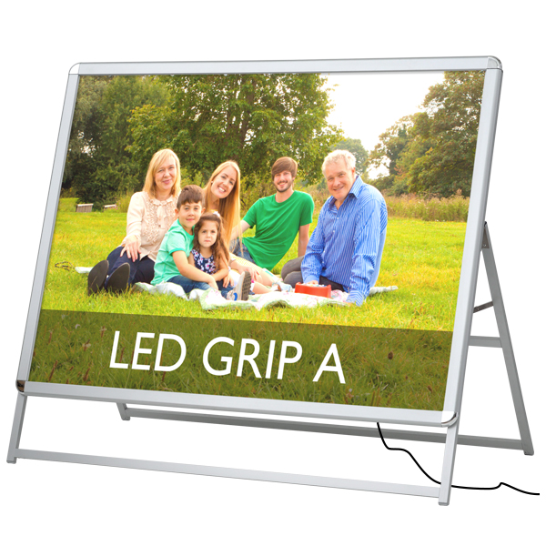 LEDグリップA® B0ヨコ 片面 H1220 シルバー　店舗用品　販促用品　スタンド看板　電飾看板　LED　屋外