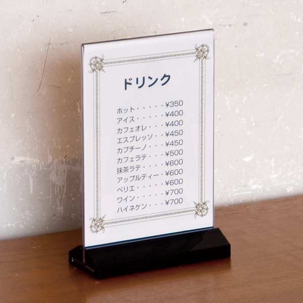 アーバンT型POP立 A6縦 台座黒色　販促POP　カード立て　T型　垂直タイプ　POPスタンド 5枚目