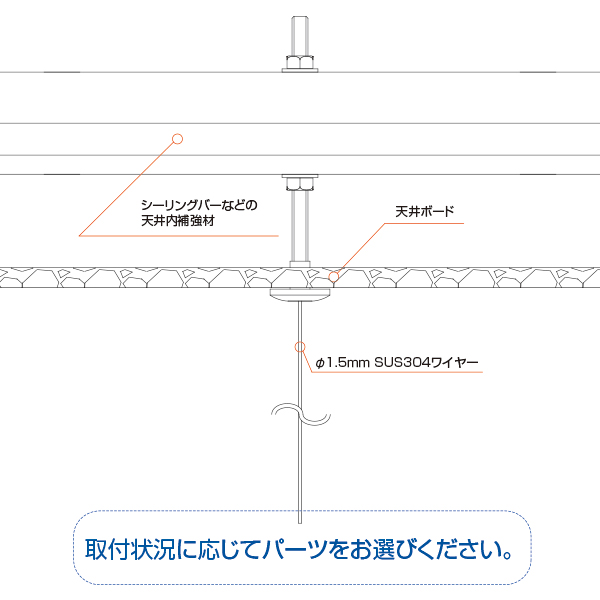 天井部 TW15 1.5φ×1500mm　店舗用品　展示用品 3枚目