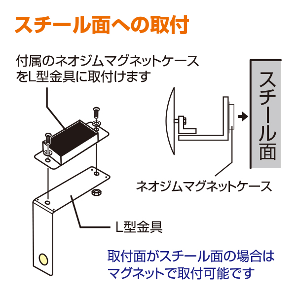 ガレージ防犯ミラー丸型 φ160mm　店舗用品　バックヤード備品　駐車場用品 6枚目