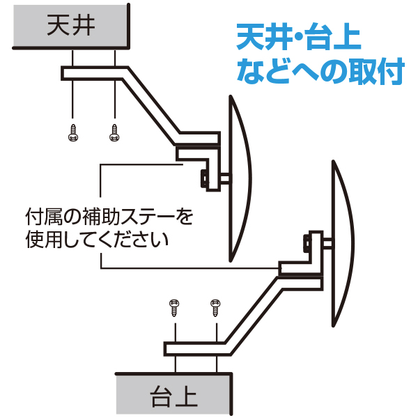 ガレージ防犯ミラー丸型 φ300mm　店舗用品　バックヤード備品　駐車場用品　カーブミラー　コーナーミラー 3枚目