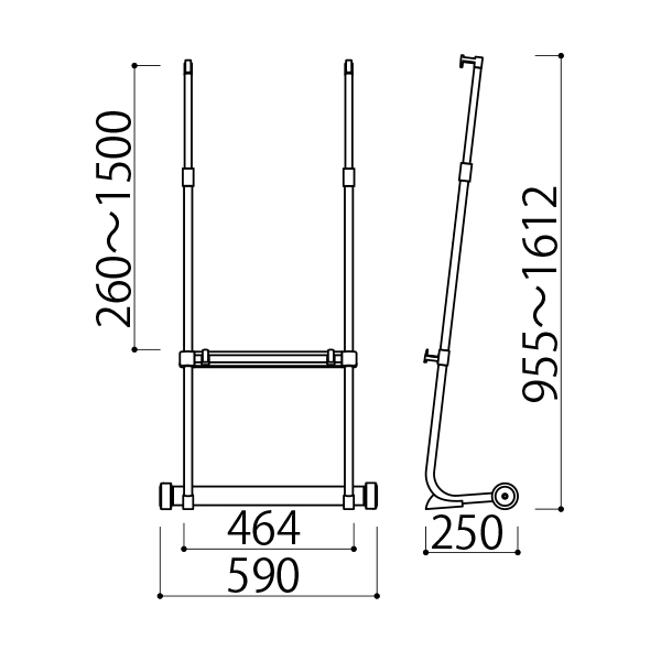 パネルスタンド VS-84C ブラック タイヤ付 2枚目