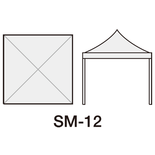 ファブリックルーフ SM-12 3×3M ホワイト