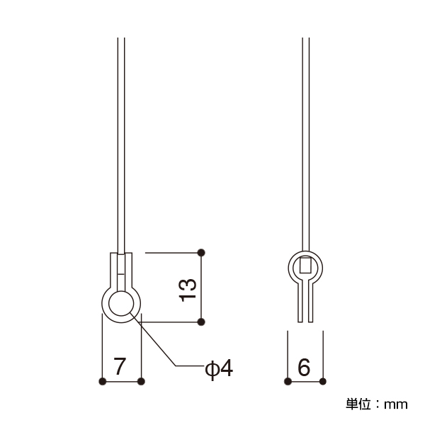 座金付きワイヤー A-03　店舗用品　展示用品 2枚目