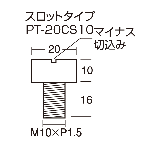 化粧ボルト PT-CS20 スロットタイプ　店舗用品　化粧ビス　ナット 2枚目