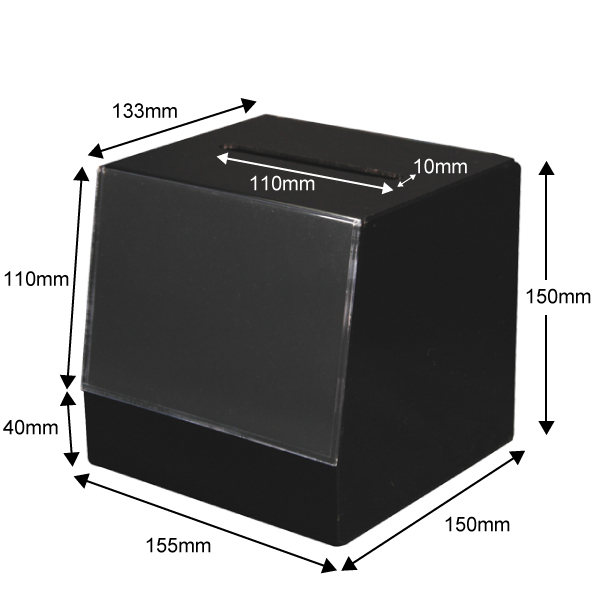 アンケートBOX ブラック　店舗用品　レジ回り用品　募金箱・アンケート箱・レシート回収箱 6枚目