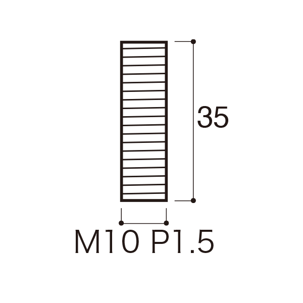 全ネジ M10×35mm　店舗用品　化粧ビス　ナット 2枚目