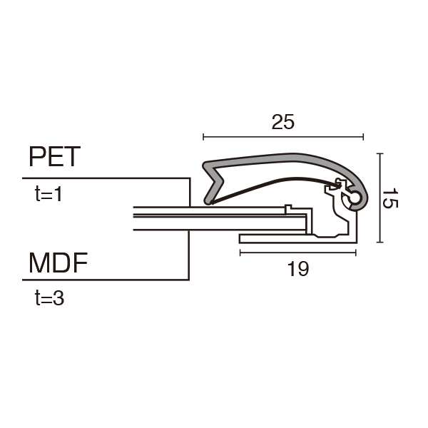 メディアグリップ MG-25R A1ハーフ黒 屋内　店舗用品　販促用品　ポスターパネル　グリップ式 6枚目