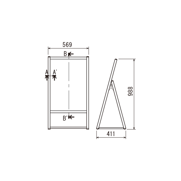 パカパカポスタースタンド屋外片面B2黒 店舗用品 b2サイズ