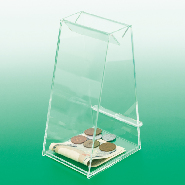 アクリル募金箱 スリムサイズ　店舗用品　レジ回り用品　募金箱・アンケート箱・レシート回収箱