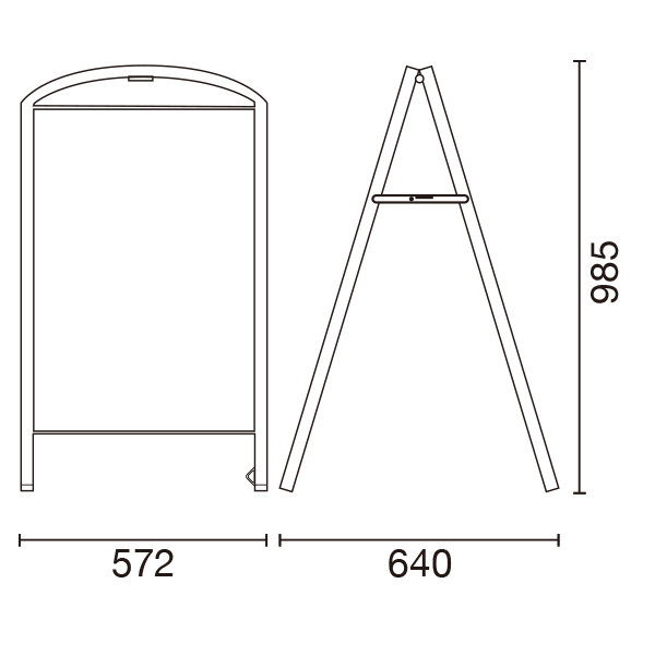 アーチAスタンド  ブラック　スタンド看板　ポスタースタンド　屋外　両面 7枚目