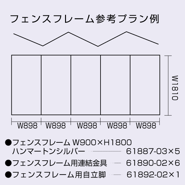 フェンスフレーム ブラック 900×1800 5枚目