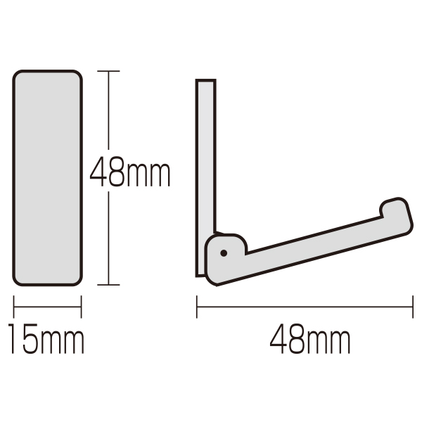 B-KSUF-12 収納フック小 スチールシルバー　店舗用品　運営備品 2枚目