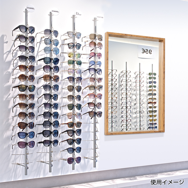 シェルフレームミラー 店舗用品 販促用品 木調フレーム アクリルミラー