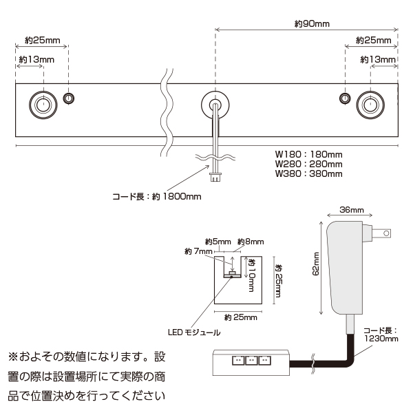 LEDサインクランプ L280 ホワイト　店舗用品　化粧ビス　ナット 6枚目