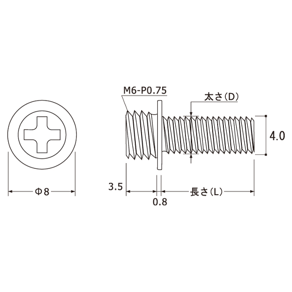 ポイントねじ 4x10 三価クロメート　店舗用品　スカルプス 2枚目