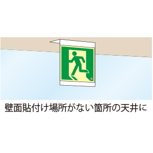 高輝度蓄光誘導標識取付プレート天井 3枚目