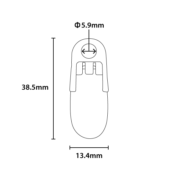 FISHクリップ F-3 (丸穴) 紐幅6mm ブラック　運営備品　名札用パーツ　名札用クリップ 3枚目