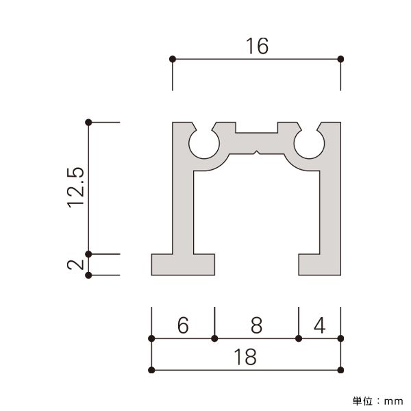 C-5レール  3m(シルバー)　店舗用品　展示用品 2枚目