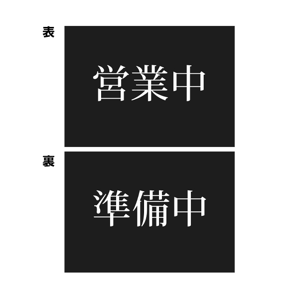 メニュースタンド用営業中両面表示プレート 2枚目