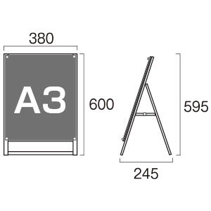 A3スタンドPSSK-A3TKB 縦 片面 黒 2枚目